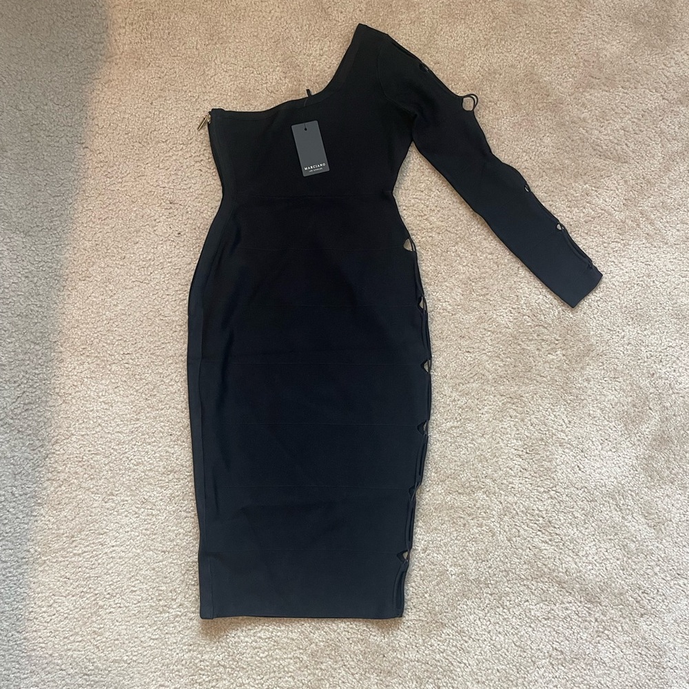 Elegant Black Marciano Bandage Dress